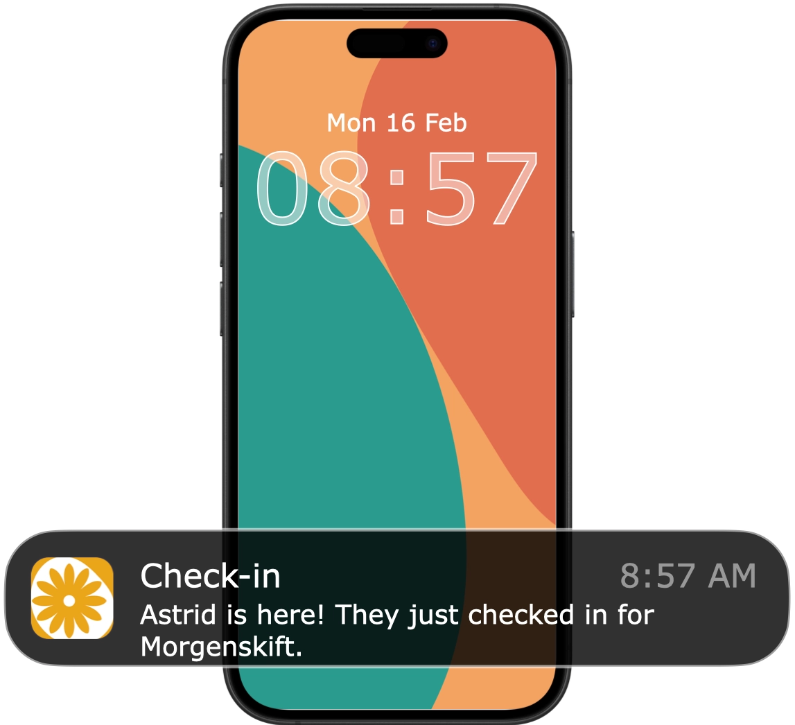 Check-in button with rainbow animation